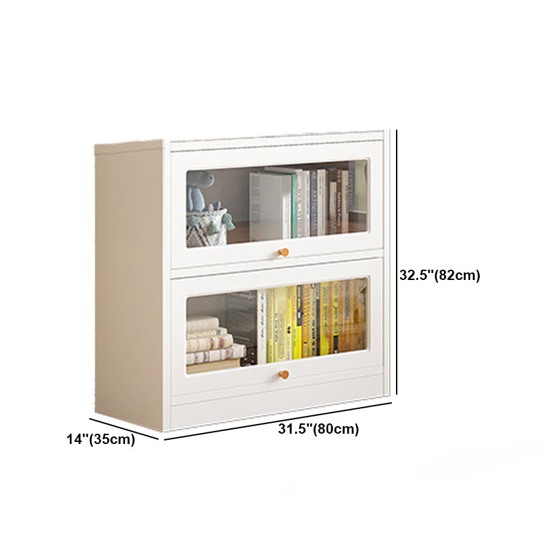 White Bookshelf Contemporary Style Bookcase with Door for Home Office Clearhalo 'Bookcases' 'furn' 'furn_bookcases' 'Furniture' 'furniture_bookcases' 'kitchen' 'kitchen_bookcases' 'Living Room Furniture' 'Office Furniture' 4697640