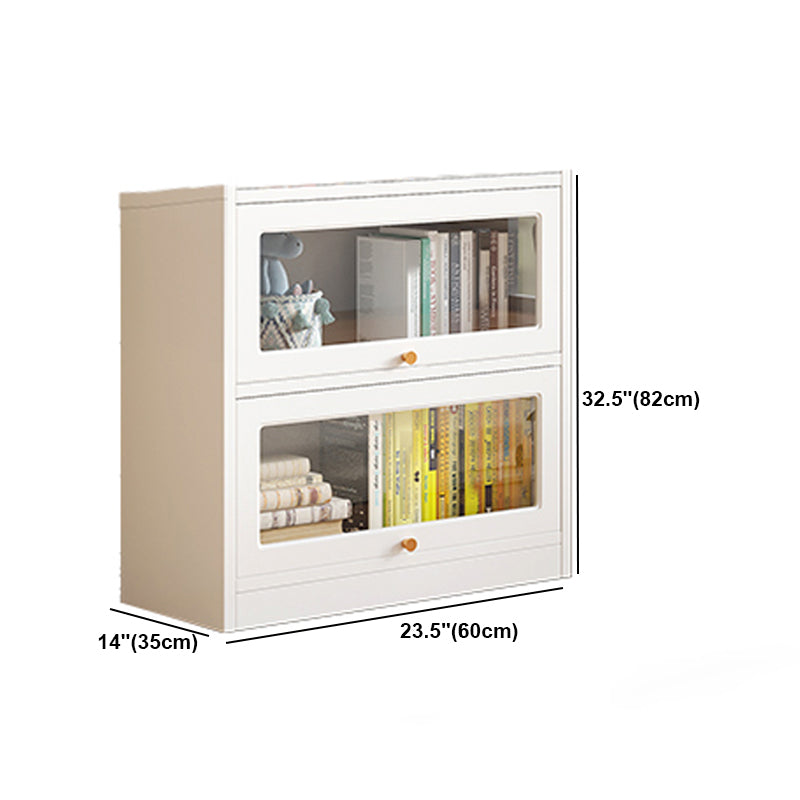 White Bookshelf Contemporary Style Bookcase with Door for Home Office Clearhalo 'Bookcases' 'furn' 'furn_bookcases' 'Furniture' 'furniture_bookcases' 'kitchen' 'kitchen_bookcases' 'Living Room Furniture' 'Office Furniture' 4697644