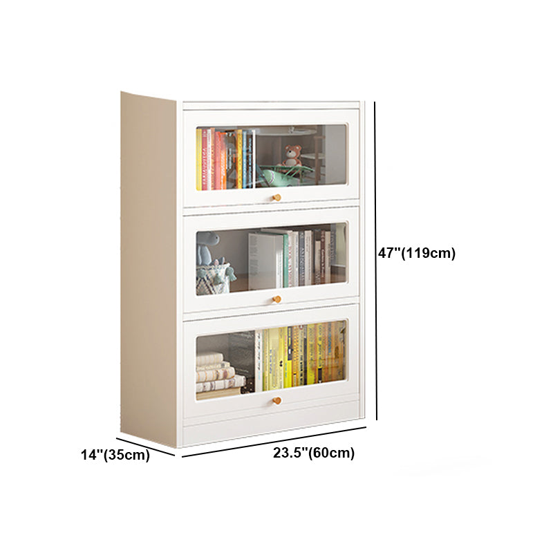 White Bookshelf Contemporary Style Bookcase with Door for Home Office Clearhalo 'Bookcases' 'furn' 'furn_bookcases' 'Furniture' 'furniture_bookcases' 'kitchen' 'kitchen_bookcases' 'Living Room Furniture' 'Office Furniture' 4697645