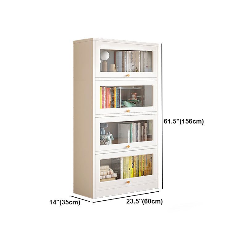 White Bookshelf Contemporary Style Bookcase with Door for Home Office Clearhalo 'Bookcases' 'furn' 'furn_bookcases' 'Furniture' 'furniture_bookcases' 'kitchen' 'kitchen_bookcases' 'Living Room Furniture' 'Office Furniture' 4697646