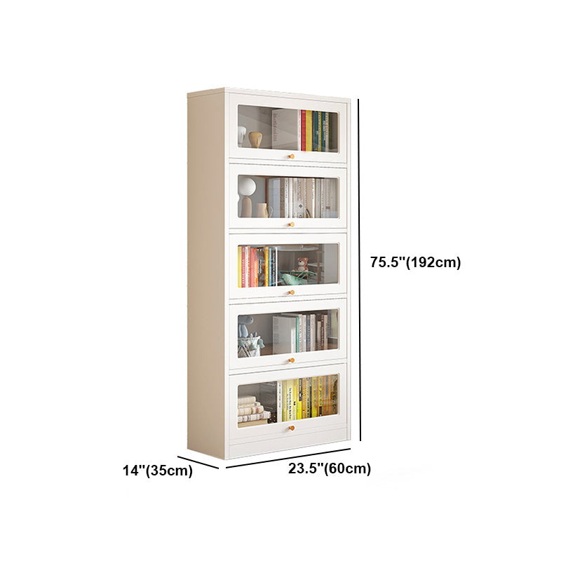 White Bookshelf Contemporary Style Bookcase with Door for Home Office Clearhalo 'Bookcases' 'furn' 'furn_bookcases' 'Furniture' 'furniture_bookcases' 'kitchen' 'kitchen_bookcases' 'Living Room Furniture' 'Office Furniture' 4697647