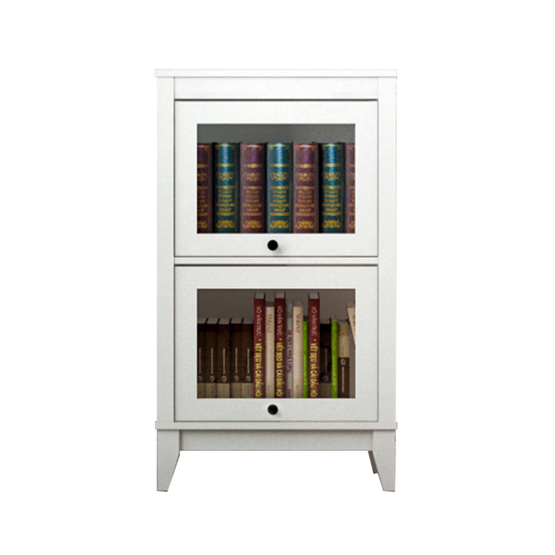Contemporary Manufactured Wood Vertical Bookcase with Glass Doors 23.6"L x 13.9"W x 37.4"H White Clearhalo 'Bookcases' 'furn' 'furn_bookcases' 'Furniture' 'furniture_bookcases' 'kitchen' 'kitchen_bookcases' 'Living Room Furniture' 'Office Furniture' 4697649