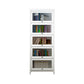 Contemporary Manufactured Wood Vertical Bookcase with Glass Doors 23.6"L x 13.9"W x 81.5"H White Clearhalo 'Bookcases' 'furn' 'furn_bookcases' 'Furniture' 'furniture_bookcases' 'kitchen' 'kitchen_bookcases' 'Living Room Furniture' 'Office Furniture' 4697654