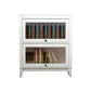 Contemporary Manufactured Wood Vertical Bookcase with Glass Doors 31.5"L x 13.9"W x 37.4"H White Clearhalo 'Bookcases' 'furn' 'furn_bookcases' 'Furniture' 'furniture_bookcases' 'kitchen' 'kitchen_bookcases' 'Living Room Furniture' 'Office Furniture' 4697656