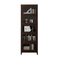 Contemporary Manufactured Wood Vertical Bookcase with Glass Doors 23.6"L x 13.9"W x 81.5"H Walnut Clearhalo 'Bookcases' 'furn' 'furn_bookcases' 'Furniture' 'furniture_bookcases' 'kitchen' 'kitchen_bookcases' 'Living Room Furniture' 'Office Furniture' 4697671