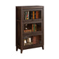 Contemporary Manufactured Wood Vertical Bookcase with Glass Doors 31.5"L x 13.9"W x 52.1"H Walnut Clearhalo 'Bookcases' 'furn' 'furn_bookcases' 'Furniture' 'furniture_bookcases' 'kitchen' 'kitchen_bookcases' 'Living Room Furniture' 'Office Furniture' 4697674