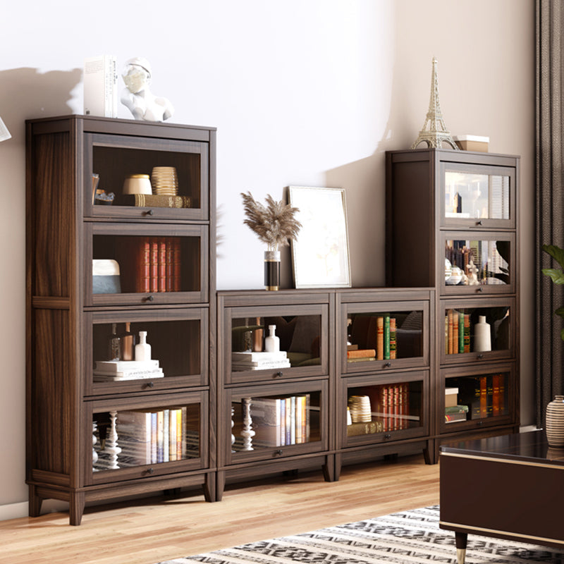 Contemporary Manufactured Wood Vertical Bookcase with Glass Doors Clearhalo 'Bookcases' 'furn' 'furn_bookcases' 'Furniture' 'furniture_bookcases' 'kitchen' 'kitchen_bookcases' 'Living Room Furniture' 'Office Furniture' 4697675