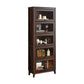 Contemporary Manufactured Wood Vertical Bookcase with Glass Doors 31.5"L x 13.9"W x 81.5"H Walnut Clearhalo 'Bookcases' 'furn' 'furn_bookcases' 'Furniture' 'furniture_bookcases' 'kitchen' 'kitchen_bookcases' 'Living Room Furniture' 'Office Furniture' 4697678