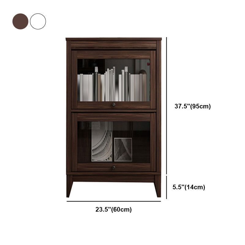 Contemporary Manufactured Wood Vertical Bookcase with Glass Doors Clearhalo 'Bookcases' 'furn' 'furn_bookcases' 'Furniture' 'furniture_bookcases' 'kitchen' 'kitchen_bookcases' 'Living Room Furniture' 'Office Furniture' 4697679
