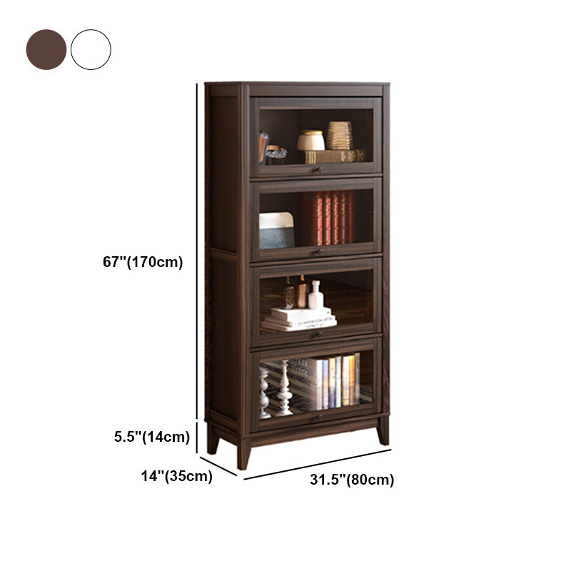 Contemporary Manufactured Wood Vertical Bookcase with Glass Doors Clearhalo 'Bookcases' 'furn' 'furn_bookcases' 'Furniture' 'furniture_bookcases' 'kitchen' 'kitchen_bookcases' 'Living Room Furniture' 'Office Furniture' 4697684