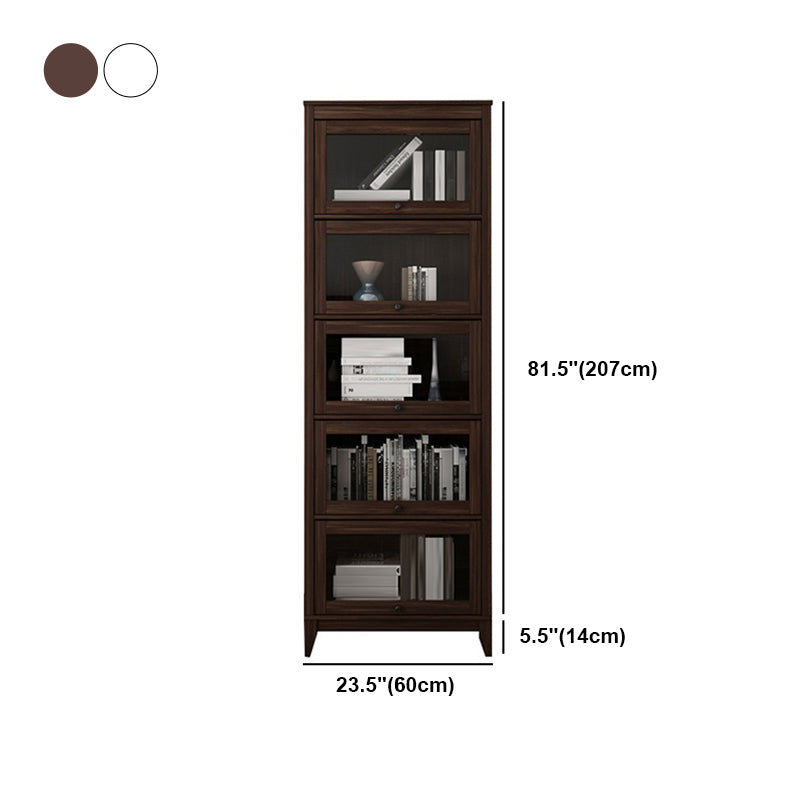 Contemporary Manufactured Wood Vertical Bookcase with Glass Doors Clearhalo 'Bookcases' 'furn' 'furn_bookcases' 'Furniture' 'furniture_bookcases' 'kitchen' 'kitchen_bookcases' 'Living Room Furniture' 'Office Furniture' 4697685