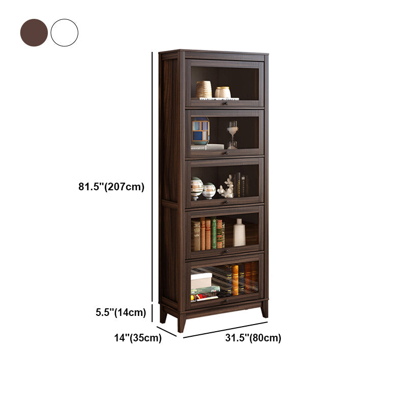Contemporary Manufactured Wood Vertical Bookcase with Glass Doors Clearhalo 'Bookcases' 'furn' 'furn_bookcases' 'Furniture' 'furniture_bookcases' 'kitchen' 'kitchen_bookcases' 'Living Room Furniture' 'Office Furniture' 4697686