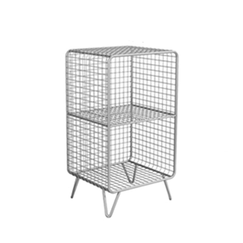 Industrial Style Standard Bookcase Metal Closed Back Bookshelf for Home Office 14"L x 12"W x 26"H Silver Clearhalo 'Bookcases' 'furn' 'furn_bookcases' 'Furniture' 'furniture_bookcases' 'kitchen' 'kitchen_bookcases' 'Living Room Furniture' 'Office Furniture' 4697688