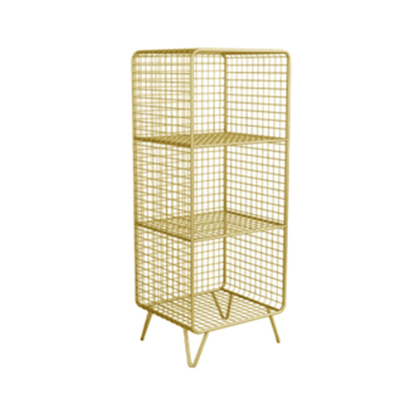 Industrial Style Standard Bookcase Metal Closed Back Bookshelf for Home Office 14"L x 12"W x 35"H Yellow Clearhalo 'Bookcases' 'furn' 'furn_bookcases' 'Furniture' 'furniture_bookcases' 'kitchen' 'kitchen_bookcases' 'Living Room Furniture' 'Office Furniture' 4697701