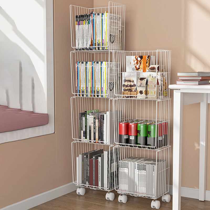 9.5" W Bookshelf Contemporary Style Bookcase with Casters for Home and Study Room Clearhalo 'Bookcases' 'furn' 'furn_bookcases' 'Furniture' 'furniture_bookcases' 'kitchen' 'kitchen_bookcases' 'Living Room Furniture' 'Office Furniture' 4697714