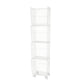 9.5" W Bookshelf Contemporary Style Bookcase with Casters for Home and Study Room 12.4"L x 9.4"W x 52.8"H White Clearhalo 'Bookcases' 'furn' 'furn_bookcases' 'Furniture' 'furniture_bookcases' 'kitchen' 'kitchen_bookcases' 'Living Room Furniture' 'Office Furniture' 4697722