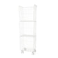 9.5" W Bookshelf Contemporary Style Bookcase with Casters for Home and Study Room 12.4"L x 9.4"W x 40.4"H White Clearhalo 'Bookcases' 'furn' 'furn_bookcases' 'Furniture' 'furniture_bookcases' 'kitchen' 'kitchen_bookcases' 'Living Room Furniture' 'Office Furniture' 4697723