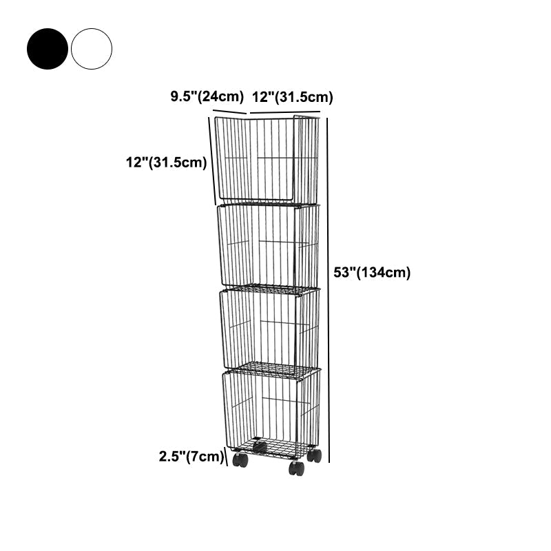 9.5" W Bookshelf Contemporary Style Bookcase with Casters for Home and Study Room Clearhalo 'Bookcases' 'furn' 'furn_bookcases' 'Furniture' 'furniture_bookcases' 'kitchen' 'kitchen_bookcases' 'Living Room Furniture' 'Office Furniture' 4697737
