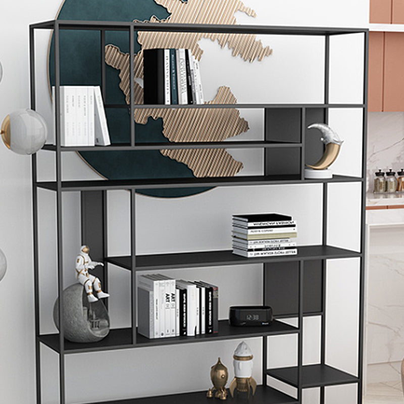 Modern Open Bookcase with Metal Rectangular Shelves for Office Clearhalo 'Bookcases' 'furn' 'furn_bookcases' 'Furniture' 'furniture_bookcases' 'kitchen' 'kitchen_bookcases' 'Living Room Furniture' 'Office Furniture' 4697868