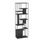Modern Open Bookcase with Metal Rectangular Shelves for Office 24"L x 10"W x 71"H Black Clearhalo 'Bookcases' 'furn' 'furn_bookcases' 'Furniture' 'furniture_bookcases' 'kitchen' 'kitchen_bookcases' 'Living Room Furniture' 'Office Furniture' 4697871