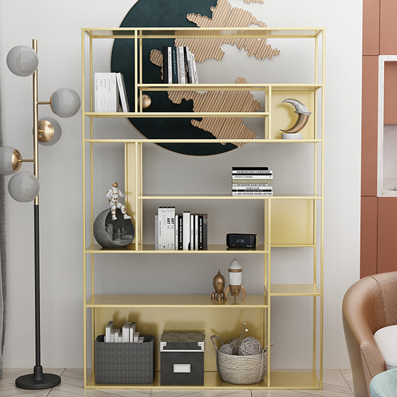Modern Open Bookcase with Metal Rectangular Shelves for Office Clearhalo 'Bookcases' 'furn' 'furn_bookcases' 'Furniture' 'furniture_bookcases' 'kitchen' 'kitchen_bookcases' 'Living Room Furniture' 'Office Furniture' 4697872