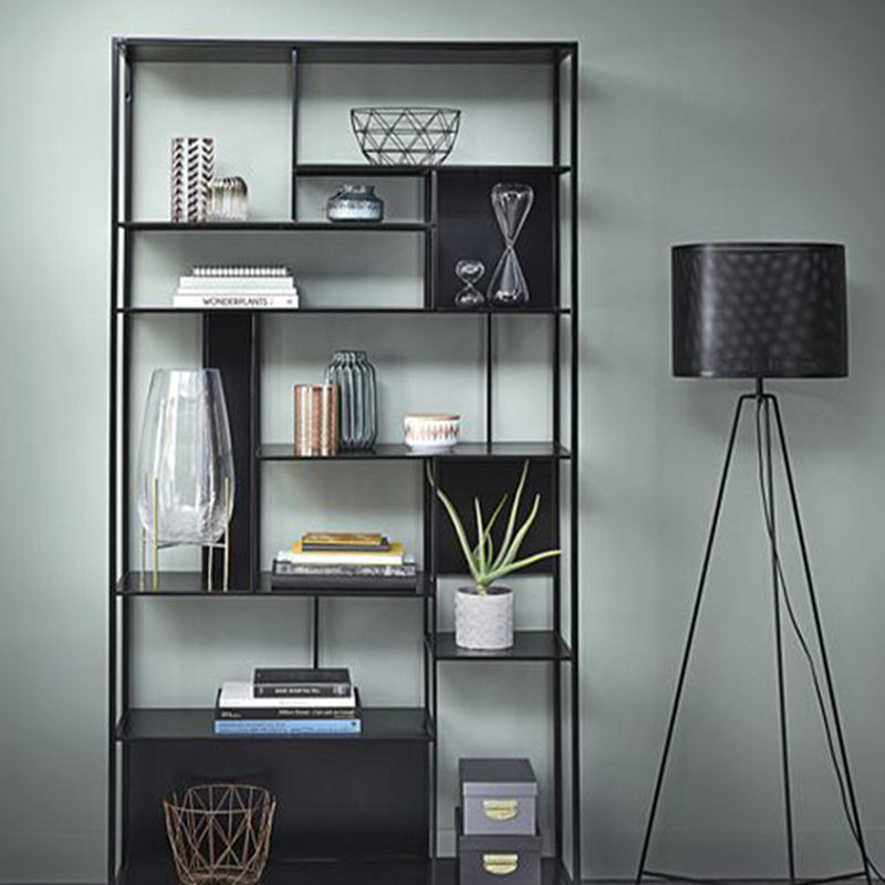 Modern Open Bookcase with Metal Rectangular Shelves for Office Clearhalo 'Bookcases' 'furn' 'furn_bookcases' 'Furniture' 'furniture_bookcases' 'kitchen' 'kitchen_bookcases' 'Living Room Furniture' 'Office Furniture' 4697874