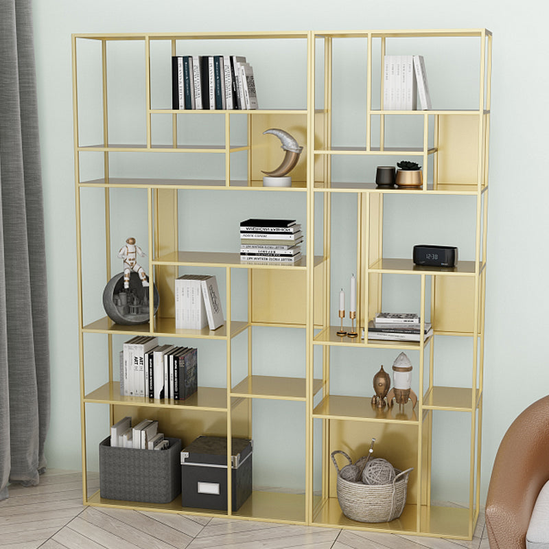 Modern Open Bookcase with Metal Rectangular Shelves for Office Clearhalo 'Bookcases' 'furn' 'furn_bookcases' 'Furniture' 'furniture_bookcases' 'kitchen' 'kitchen_bookcases' 'Living Room Furniture' 'Office Furniture' 4697875