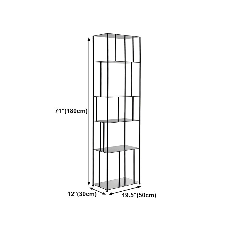 Modern Open Bookcase with Metal Rectangular Shelves for Office Clearhalo 'Bookcases' 'furn' 'furn_bookcases' 'Furniture' 'furniture_bookcases' 'kitchen' 'kitchen_bookcases' 'Living Room Furniture' 'Office Furniture' 4697876