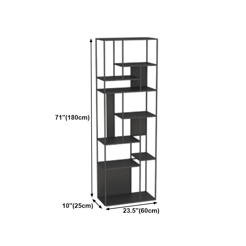 Modern Open Bookcase with Metal Rectangular Shelves for Office Clearhalo 'Bookcases' 'furn' 'furn_bookcases' 'Furniture' 'furniture_bookcases' 'kitchen' 'kitchen_bookcases' 'Living Room Furniture' 'Office Furniture' 4697877
