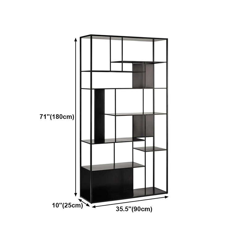 Modern Open Bookcase with Metal Rectangular Shelves for Office Clearhalo 'Bookcases' 'furn' 'furn_bookcases' 'Furniture' 'furniture_bookcases' 'kitchen' 'kitchen_bookcases' 'Living Room Furniture' 'Office Furniture' 4697878