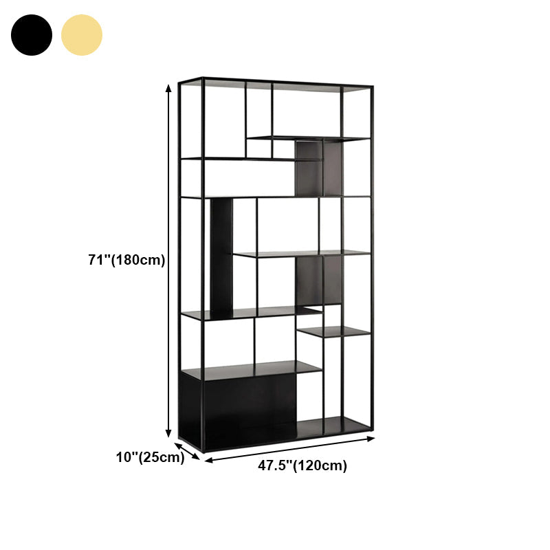 Modern Open Bookcase with Metal Rectangular Shelves for Office Clearhalo 'Bookcases' 'furn' 'furn_bookcases' 'Furniture' 'furniture_bookcases' 'kitchen' 'kitchen_bookcases' 'Living Room Furniture' 'Office Furniture' 4697879