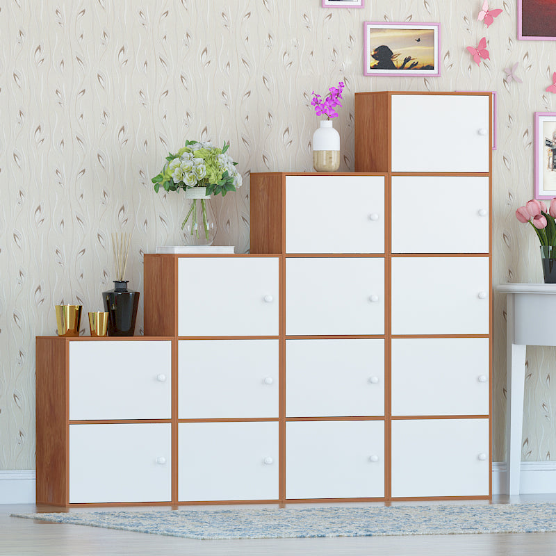 Manufactured Wood Standard Bookcase Contemporary Vertical Shelf with Cabinets Clearhalo 'Bookcases' 'furn' 'furn_bookcases' 'Furniture' 'furniture_bookcases' 'kitchen' 'kitchen_bookcases' 'Living Room Furniture' 'Office Furniture' 4697882