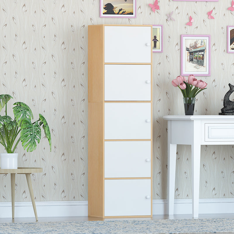 Manufactured Wood Standard Bookcase Contemporary Vertical Shelf with Cabinets Clearhalo 'Bookcases' 'furn' 'furn_bookcases' 'Furniture' 'furniture_bookcases' 'kitchen' 'kitchen_bookcases' 'Living Room Furniture' 'Office Furniture' 4697885