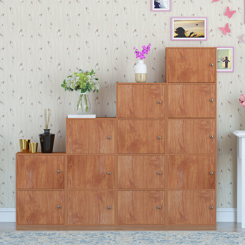 Manufactured Wood Standard Bookcase Contemporary Vertical Shelf with Cabinets Clearhalo 'Bookcases' 'furn' 'furn_bookcases' 'Furniture' 'furniture_bookcases' 'kitchen' 'kitchen_bookcases' 'Living Room Furniture' 'Office Furniture' 4697886