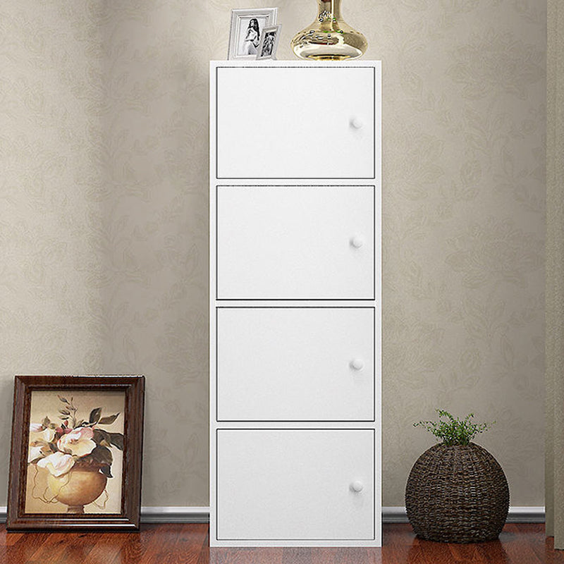 Manufactured Wood Standard Bookcase Contemporary Vertical Shelf with Cabinets 16.5"L x 11.8"W x 47.2"H White Clearhalo 'Bookcases' 'furn' 'furn_bookcases' 'Furniture' 'furniture_bookcases' 'kitchen' 'kitchen_bookcases' 'Living Room Furniture' 'Office Furniture' 4697898
