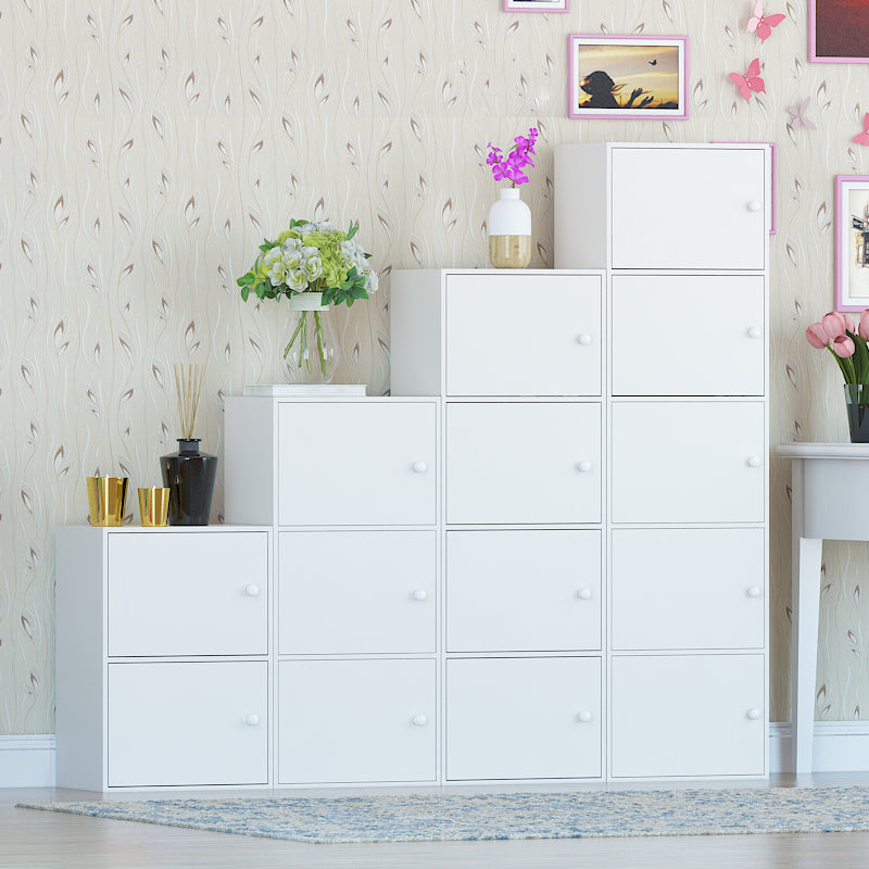 Manufactured Wood Standard Bookcase Contemporary Vertical Shelf with Cabinets Clearhalo 'Bookcases' 'furn' 'furn_bookcases' 'Furniture' 'furniture_bookcases' 'kitchen' 'kitchen_bookcases' 'Living Room Furniture' 'Office Furniture' 4697901