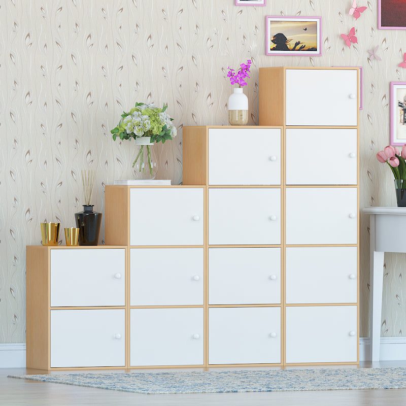 Manufactured Wood Standard Bookcase Contemporary Vertical Shelf with Cabinets Clearhalo 'Bookcases' 'furn' 'furn_bookcases' 'Furniture' 'furniture_bookcases' 'kitchen' 'kitchen_bookcases' 'Living Room Furniture' 'Office Furniture' 4697902