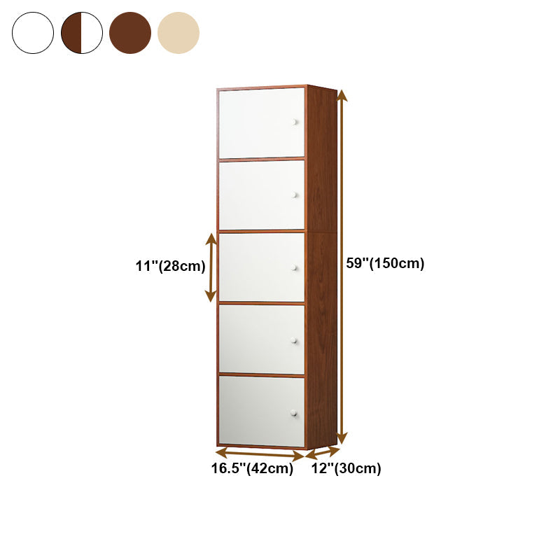 Manufactured Wood Standard Bookcase Contemporary Vertical Shelf with Cabinets Clearhalo 'Bookcases' 'furn' 'furn_bookcases' 'Furniture' 'furniture_bookcases' 'kitchen' 'kitchen_bookcases' 'Living Room Furniture' 'Office Furniture' 4697905