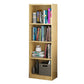 Modern Style Wooden Bookshelf Standard Closed Back Shelf Bookcase 11.8"L x 9.4"W x 47.2"H Natural Clearhalo 'Bookcases' 'furn' 'furn_bookcases' 'Furniture' 'furniture_bookcases' 'kitchen' 'kitchen_bookcases' 'Living Room Furniture' 'Office Furniture' 4697909