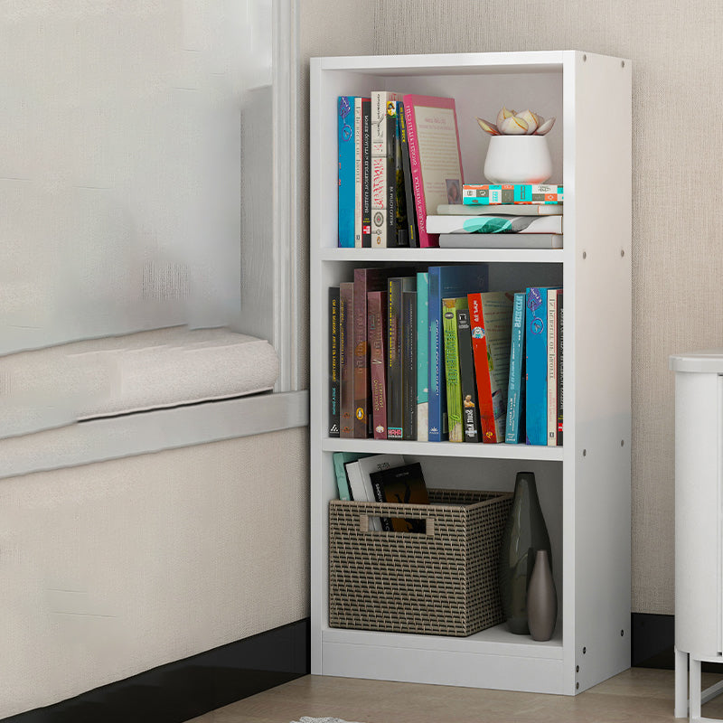 Modern Style Wooden Bookshelf Standard Closed Back Shelf Bookcase 11.8"L x 9.4"W x 36.6"H White Clearhalo 'Bookcases' 'furn' 'furn_bookcases' 'Furniture' 'furniture_bookcases' 'kitchen' 'kitchen_bookcases' 'Living Room Furniture' 'Office Furniture' 4697910