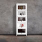 Wood Barrister Bookcase Contemporary Vertical Book Shelf with Doors 23.6"L x 13.8"W x 81.5"H White Clearhalo 'Bookcases' 'furn' 'furn_bookcases' 'Furniture' 'furniture_bookcases' 'kitchen' 'kitchen_bookcases' 'Living Room Furniture' 'Office Furniture' 4697941
