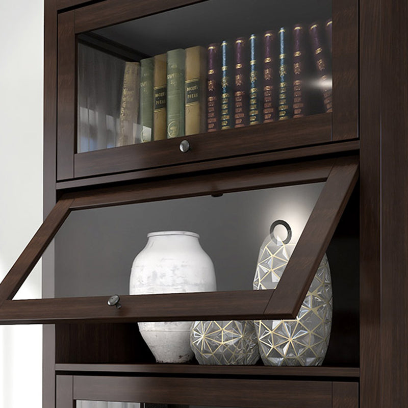 Wood Barrister Bookcase Contemporary Vertical Book Shelf with Doors Clearhalo 'Bookcases' 'furn' 'furn_bookcases' 'Furniture' 'furniture_bookcases' 'kitchen' 'kitchen_bookcases' 'Living Room Furniture' 'Office Furniture' 4697942