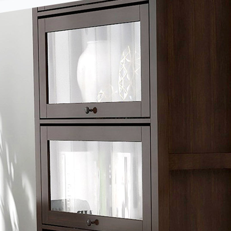 Wood Barrister Bookcase Contemporary Vertical Book Shelf with Doors Clearhalo 'Bookcases' 'furn' 'furn_bookcases' 'Furniture' 'furniture_bookcases' 'kitchen' 'kitchen_bookcases' 'Living Room Furniture' 'Office Furniture' 4697946