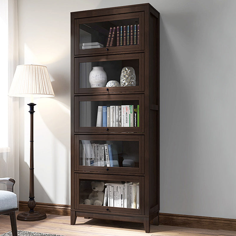 Wood Barrister Bookcase Contemporary Vertical Book Shelf with Doors Clearhalo 'Bookcases' 'furn' 'furn_bookcases' 'Furniture' 'furniture_bookcases' 'kitchen' 'kitchen_bookcases' 'Living Room Furniture' 'Office Furniture' 4697951