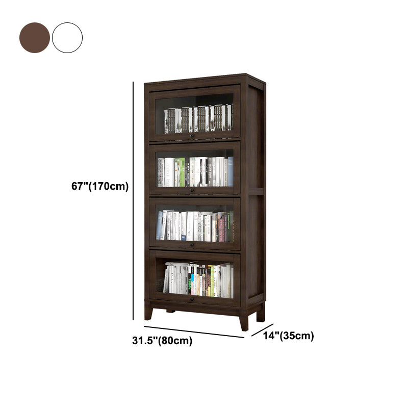 Wood Barrister Bookcase Contemporary Vertical Book Shelf with Doors Clearhalo 'Bookcases' 'furn' 'furn_bookcases' 'Furniture' 'furniture_bookcases' 'kitchen' 'kitchen_bookcases' 'Living Room Furniture' 'Office Furniture' 4697954