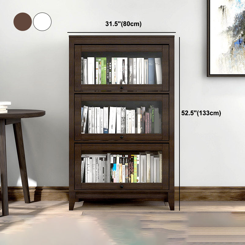 Wood Barrister Bookcase Contemporary Vertical Book Shelf with Doors Clearhalo 'Bookcases' 'furn' 'furn_bookcases' 'Furniture' 'furniture_bookcases' 'kitchen' 'kitchen_bookcases' 'Living Room Furniture' 'Office Furniture' 4697955