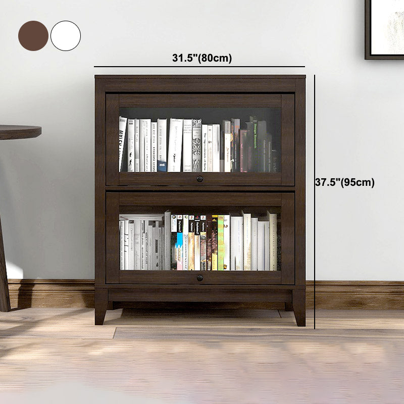 Wood Barrister Bookcase Contemporary Vertical Book Shelf with Doors Clearhalo 'Bookcases' 'furn' 'furn_bookcases' 'Furniture' 'furniture_bookcases' 'kitchen' 'kitchen_bookcases' 'Living Room Furniture' 'Office Furniture' 4697956