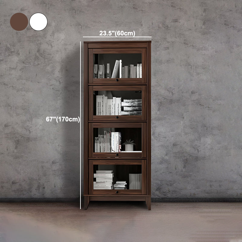 Wood Barrister Bookcase Contemporary Vertical Book Shelf with Doors Clearhalo 'Bookcases' 'furn' 'furn_bookcases' 'Furniture' 'furniture_bookcases' 'kitchen' 'kitchen_bookcases' 'Living Room Furniture' 'Office Furniture' 4697958