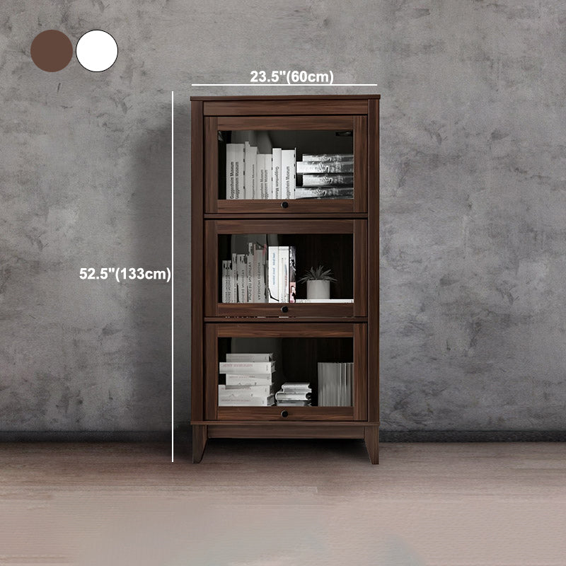 Wood Barrister Bookcase Contemporary Vertical Book Shelf with Doors Clearhalo 'Bookcases' 'furn' 'furn_bookcases' 'Furniture' 'furniture_bookcases' 'kitchen' 'kitchen_bookcases' 'Living Room Furniture' 'Office Furniture' 4697959