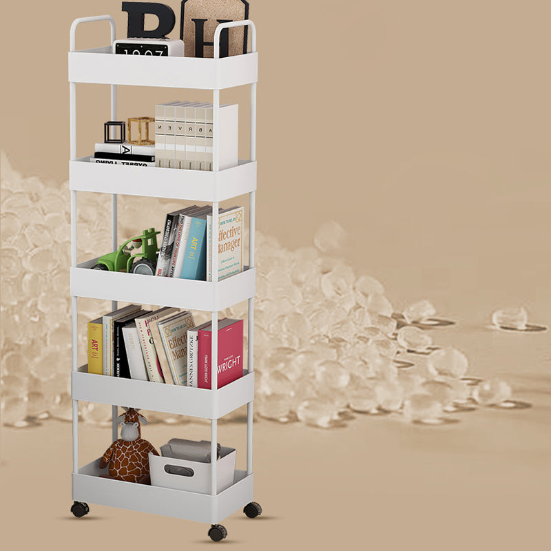 Contemporary Style Bookshelf with Casters Wheel Book Shelf for Home Office Study Room Clearhalo 'Bookcases' 'furn' 'furn_bookcases' 'Furniture' 'furniture_bookcases' 'kitchen' 'kitchen_bookcases' 'Living Room Furniture' 'Office Furniture' 4697989